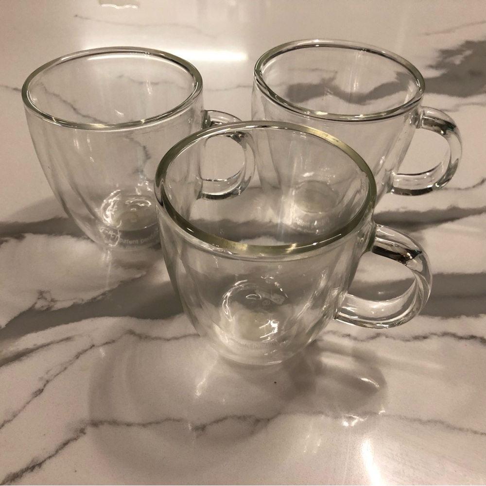 Bodum Clear Double-Wall Glass Coffee Mugs - Set of 3